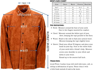 Leather Welding Work Jacket Flame-Resistant Heavy Duty Split Cowhide Leather Welder Jackets for Men & Women